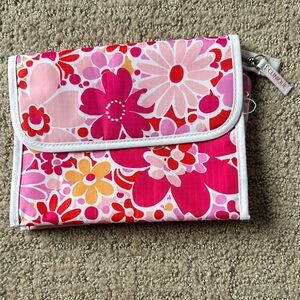 Clinique Pink and Red Floral Pouch